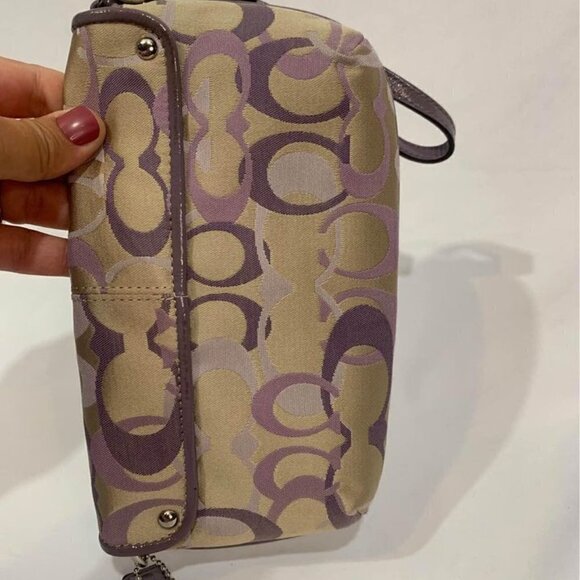 coach wristlet. Brand new! Tan/purple. Card organizer built in. - Picture 9 of 10